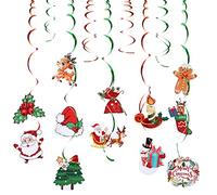 Pilikoll 27 Pcs Suspensions Noël Hanging Swirl Plafond Décoration Tourbillon Serpentins Spirale pour Fête Fournitures de Noël