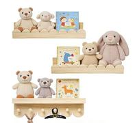 Pilikoll 3Pièces 40cm Étagères Murales Enfant en Bois pour Chambre D'enfant