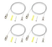 Pilikoll 4 Pièces 2m × 1,5mm Ajustable Cable Suspension pour Panneaux LED | Câbles Crochet Acier Inoxydable, Ajustable Fil Cable Suspension Cable, Suspension Luminaire Agencements, pour Plafonds