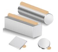 Pilikoll 50 Pièces 10x10x1mm Aimant Autocollant Puissant Rond Carré Aimant Neodyme Petit Aimant Plat Aimant Frigo Aimant Adhesif Petit Aimant Frigo pour Tableau Magnétique,Tableau Blanc,Réfrigérateur