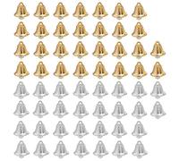 Pilikoll 60 Pcs Mini Cloches Artisanales, Cloches Argent & dorées pour Noël Cloches de Noël pour accrocher des Cloches de Vent Ornement d'arbre de noël décoration pendentifs faveurs décoratives