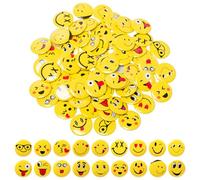 Pilikoll 60 Pièces 30mm Badges Souriants avec Épingle Mini Broches en Métal Ronds Souriants pour Vêtements et Accessoires (Aléatoire)
