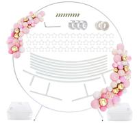 PILIN Arche de Ballon en Métal Support d'Arche de Ballon Semi-circulaire pour Anniversaire, Fête, Décoration de Mariage 1.8M BLANC