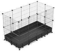PILIN Enclos pour Lapin, clôture en métal, Cage métallique avec Tapis étanche, Montage de différentes Tailles de Cage métallique 30x38 24 pièces