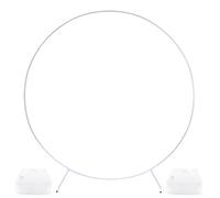PILIN Kit D'Arche De Ballons Support D'Arche De Ballons Rond En MéTal | DéCoration De Fond - Plantes Grimpantes De Jardin Pour Les Anniversaires, Les Mariages, Les FêTes 2 m Blanc
