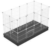 PILIN Parc pour Petits Animaux avec Porte, Parc pour Lapins, cochons d'Inde, Chiots et Chatons, intérieur et extérieur, clôture de Cour Portable en Fil métallique 43x32 24pcs