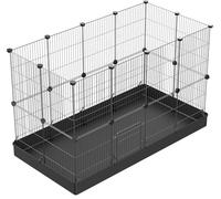 PILIN Parc pour Petits Animaux avec Porte, Parc pour Lapins, cochons d'Inde, Chiots et Chatons, intérieur et extérieur, clôture de Cour Portable en Fil métallique 43x32 24pcs