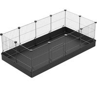 PILIN Parc pour Petits Animaux avec Porte, Parc pour Lapins, cochons d'Inde, Chiots et Chatons, intérieur et extérieur, clôture de Cour Portable en Fil métallique 43x32 12pcs