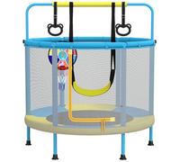 PILIN Trampoline Multifonctionnel 4 en 1 φ150 Cm, avec BalançOires, Barres, Capacité de Charge de 50 Kg, Utilisation IntéRieure Et ExtéRieure pour Enfants