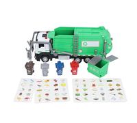 Pilipane 1:32 Jouet de Camion à ordures à l'échelle avec Benne à ordures et 4 poubelles à Friction à la Friction Lumière réaliste Sons de Gestion des déchets Modèle de véhicule pour Les