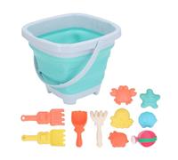 Pilipane 11pcs Enfants Sandpit Jouet interactif éducatif fiable de Moule de Sable fiable rake Toot de Sable de Plage de Plage pour garçons et Filles (Seau Pliant Bleu)