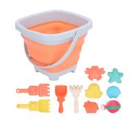 Pilipane 11pcs Enfants Sandpit Jouet interactif éducatif fiable de Moule de Sable fiable rake Toot de Sable de Plage de Plage pour garçons et Filles (Seau Pliant Orange)