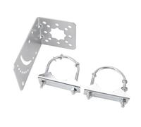 Pilipane Antenne Mât Mât Polonteur Angle Rouillé Conflusion de pôles antennes en Acier Inoxydable Polde de Poteau pour Le Pont sans Fil extérieur Station de Base AP Gray Silver 125 x 76 mm