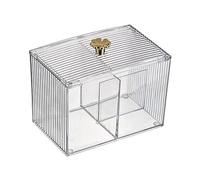 Pilipane Boîte de rangement à plate-forme en coton Contrôle de récipient de coton transparent avec grille de couvercle pour cosmétique décoration de bureau spacieux zone de division en