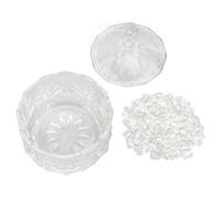 Pilipane Bol démagnétisant en cristal artificiel, élégant coffret de rangement pour bijoux en verre avec couvercle pour décoration intérieure, cuisine, salon