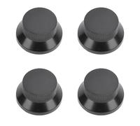 Pilipane Boucons de Guitare métal Premium Caps 4pcs Set Volume Ton Tone Control Knobs pour Style Guitare électrique Bass 6 mm Potentiomètre Pièces de Remplacement (Argent) (Noir)