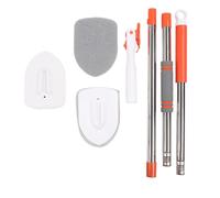 Pilipane BROSSE À RÉCURER 3 EN 1 TAMPON À RÉCURER À LONG MANCHE TÊTE DE VERROUILLAGE À POILS RIGIDES ANTI-RAYURES BROSSE DE NETTOYAGE MULTIFONCTIONNELLE POUR SOLS, MURS, CARREAUX, POUR