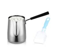 Pilipane Cafetière Turque 350 ml en inox, Türkische Kaffeekanne avec bec verseur et poignée longue, Bürstenkopf mit Griff, Cezve Induktion pour café turc, lait, chocolat (multifonction)