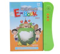 Pilipane Cambodgien Anglais Chinois interactif Audio Book Son Electronic Apprentissage du Livre éducatif Jouet (Jaune)