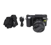 Pilipane Caméra numérique 4K Détection du Visage Autofocus Anti-Shake 48MP Vlogging Camera avec Carte 32 g de Carte 3 Pouces à 180 degrés écran 0,45x Grand Angle (Noir)