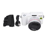 Pilipane Caméra numérique 4K Détection du Visage Autofocus Anti-Shake 48MP Vlogging Camera avec Carte 32 g de Carte 3 Pouces à 180 degrés écran 0,45x Grand Angle (Blanc)