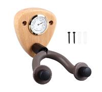 Pilipane Cintre de Guitare Mural avec hygromètre en Bois antidérapant Un Crochet de Guitare Multifonctionnel pour Le Bar à la Mandoline de Violon (Couleur Claire)