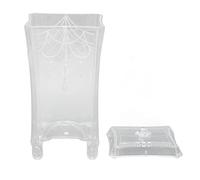 Pilipane Cotton Pad Holder Storage Box Container with Bottom Opening and Cover for Bathroom Home Organization Plastic Makeup Cotton Organizer (Transparent color)