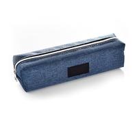 Pilipane Crayon Crayon Poche Crayon Sac Crayon Minimaliste Pure Couleur Grande capacité en Toile de Papeterie pour Le Bureau à Domicile de l'école (Bleu)