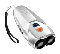 Pilipane Dispositif de contrôle de Rupture de Chien Ultrasonic Antibarking avec Lampe de Poche LED 3 Modes Stopper Portable Rechargeable pour Les Chiens à l'intérieur (Argent)