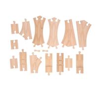 Pilipane Ensemble de Rails de Train en Bois, Jouets éducatifs de Construction pour Tout-Petits, Bois de hêtre, 10, 14 ou 20 pièces (Pack d)