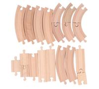 Pilipane Ensemble de Rails de Train en Bois, Jouets éducatifs de Construction pour Tout-Petits, Bois de hêtre, 10, 14 ou 20 pièces (Emballer Un)