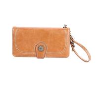 Pilipane Femmes en Cuir PU Titulaire de la Carte de crédit Grande capacité Portefeuille Zipper Trifold Portefeuille avec Sangle à la Mode Durable Multi Fonctionnelle Sac à Main pour Les (Brun)