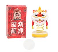 Pilipane Figurines innovantes en Forme de Lion pour Voiture, Jouet à tête branlante pour Le Bureau et la Maison (Jaune + Blanc)