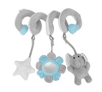 Pilipane Hochet spiralé Suspendu pour Poussette, Jouet d'éveil en Peluche Douce pour Nouveau-nés, berceaux, poussettes et Lits, Gris, Rose, Vert (Éléphant Gris)