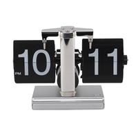 Pilipane Horloge numérique rétro avec pile et lumière ambiante LED pour la décoration de la maison et du bureau 304 en acier inoxydable PVC 142 mm de hauteur 129 x 80 mm Taille de base (noir)