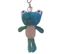 Pilipane Keychain Animal Mignon en Peluche Douce Luxueuse Caricature Animale pendante Anneaux clés pour Les Sacs de clés Verts (Fermoir en Or)