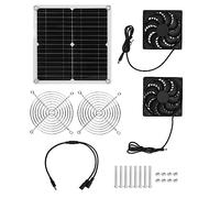 Pilipane Kit de Ventilateur de Panneau Solaire 20W Ventilateurs d'échappement à énergie Solaire Portable à Haute efficacité avec Sortie USB pour Le Camping pour Chiens de Chien RV Utiliser