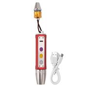 Pilipane Lampe de poche professionnelle à LED pour l'identification des bijoux en jade, avec gradation continue, lumière blanche, jaune et violette, pour les amateurs de pierres (Rouge)