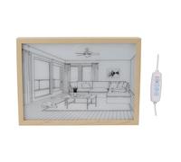 Pilipane LED ART mural illuminé Light Decord Shadow Photo Frame PEINTURE 3 couleurs Dimmable pour la chambre salon en bois massif Abs 24,9 oz (Modèle 1)