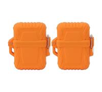 Pilipane Lot de 2 coques de protection IP56 pour briquet et lampe de poche - Coque compacte robuste pour la randonnée en plein air - Orange - Garantit un rangement sûr et une longue durée de vie de