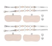 Pilipane Lot de 2 paires de sangles de chaussures dissimulées avec perles artificielles amovibles et souples, ceinture transparente pour talons amples, sangles de cheville, parfaites pour