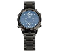 Pilipane Montre de Sport numérique analogique à Quartz Japonais pour Homme, avec réveil, rétroéclairage, étanche à 30 m, pour Un Usage Quotidien, décontracté, Bracelet en Acier Inoxydable,