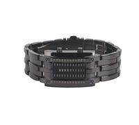 Pilipane Montre électronique LED pour homme - Mode binaire unique - Affichage du mode heure binaire - Structure convexe - Bracelet LED avec bracelet en acier inoxydable pour activités de plein air