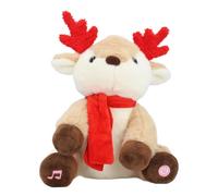 Pilipane Musical Light Up Reindeer Rendeer Fashionable Skin Friendly Soft Soft Farged Animaux en Peluche pour Le Chevet Bureau