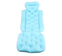 Pilipane Oreiller de bain complet pour adulte, Type allongé, tapis de bain pour soutien de la tête et du cou, avec ventouses (bleu)
