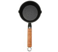 Pilipane Poêle à frire en fonte de fer premium Premium Heavy Duty résistant à la tache rapide à chaleur rapide même à l'huile de cuisson Gérothérapeute gratuits de cuisine en bois durable (13 * 4cm)