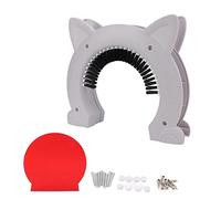 Pilipane Porte intérieure pour Chat, Aiguille en Acier Inoxydable, Grand Passage pour Chat avec Brosse de toilettage pour Chats, matériau ABS de qualité supérieure, Conception silencieuse (Blanche)