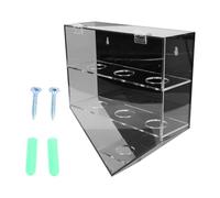 Pilipane Présentoir de baseball à 7 trous, armoire murale anti-poussière, présentoir de rangement pour balles avec couvercle magnétique pour balles de baseball et de tennis, noir