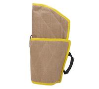 Pilipane Protection de dentition pour chien en toile de jute - Bord jaune - Robuste - Équipement d'entraînement pour chien de berger allemand Malinois de grandes races