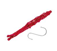Pilipane Sac à Ficelle pour Poulet et légumes, Grand Espace, en Nylon Durable, Sac en Maille d'alimentation pour volaille avec Crochet pour Canards, oies, Poulets, 22.44 Pouces (Rouge)